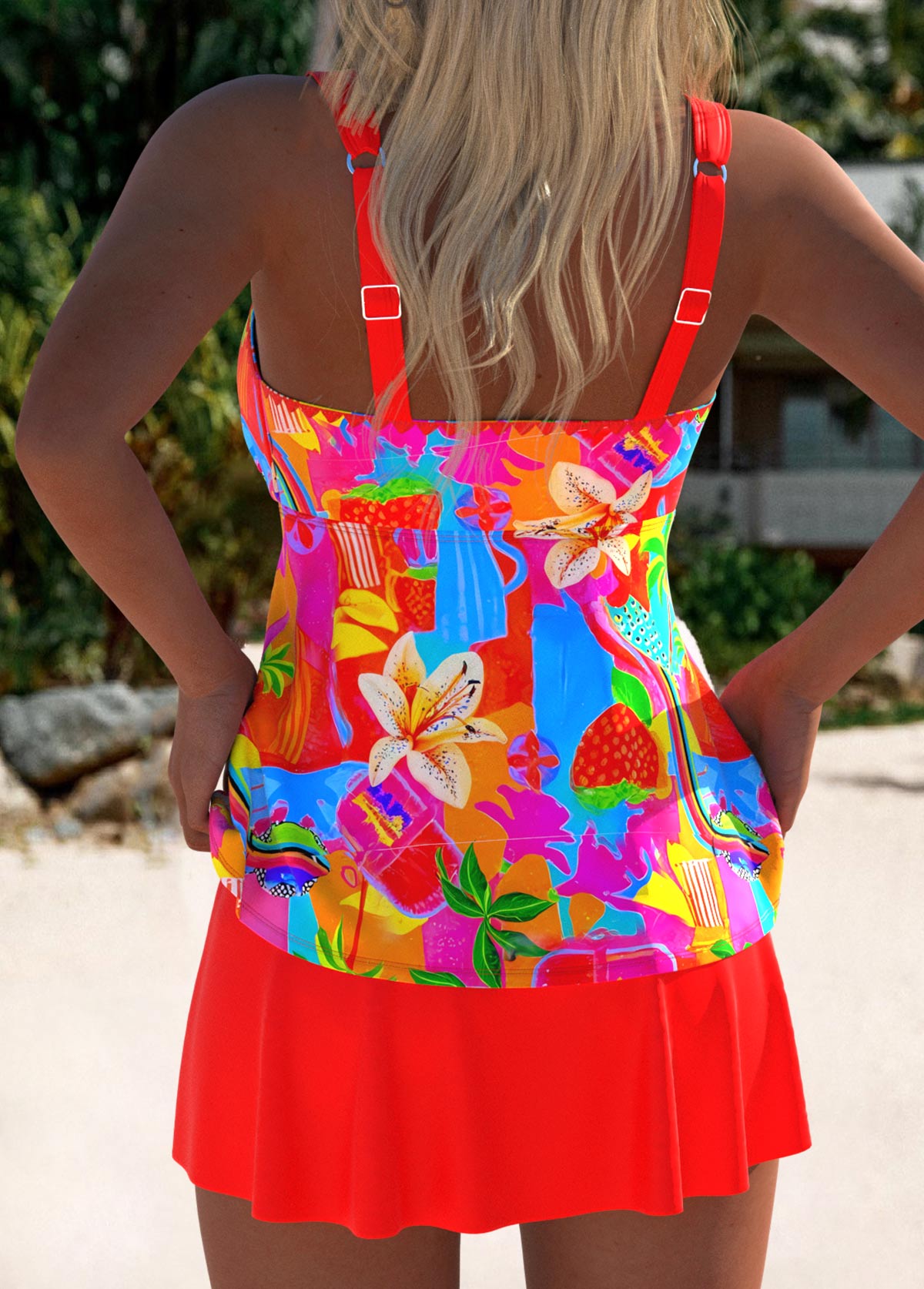 Éléonore | Květnaté Chic Tankini Plavkové Šaty