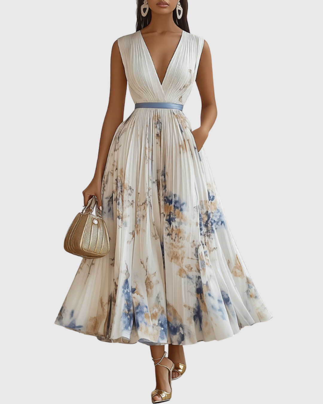 Rowella | Elegantní maxi šaty s plisováním
