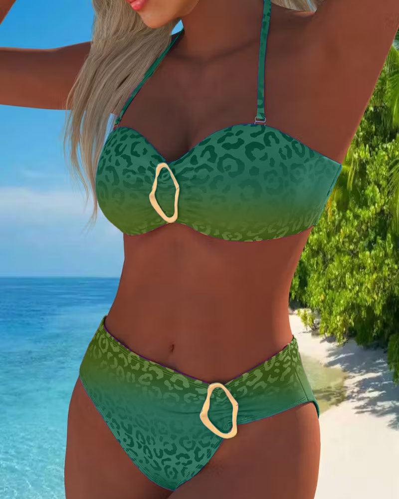 Sofia | Leopardí Degradé Halter Plavky