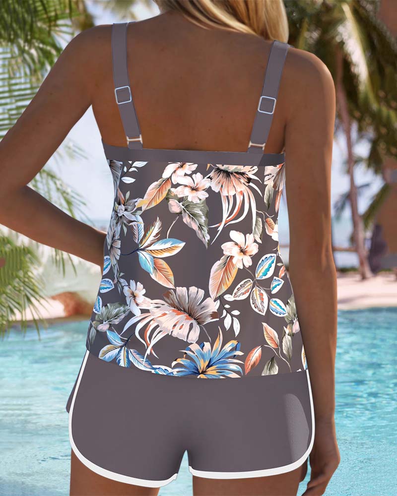 Iris | Bezrukávový tankini s U-výstřihem