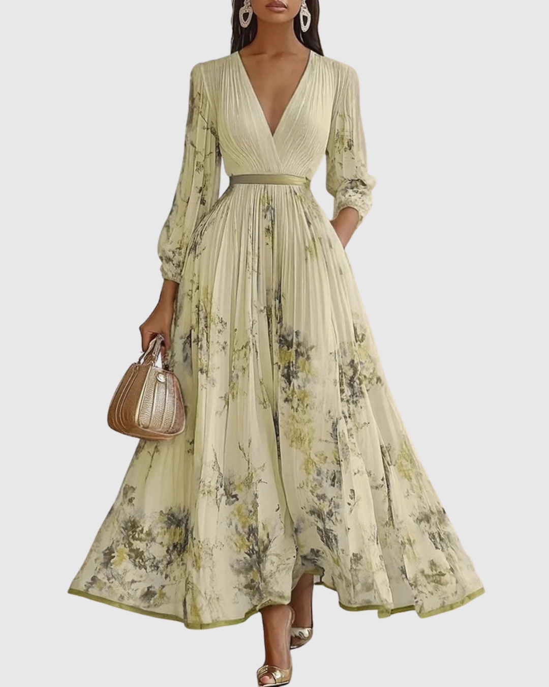 Rowella | Elegantní maxi šaty s plisováním