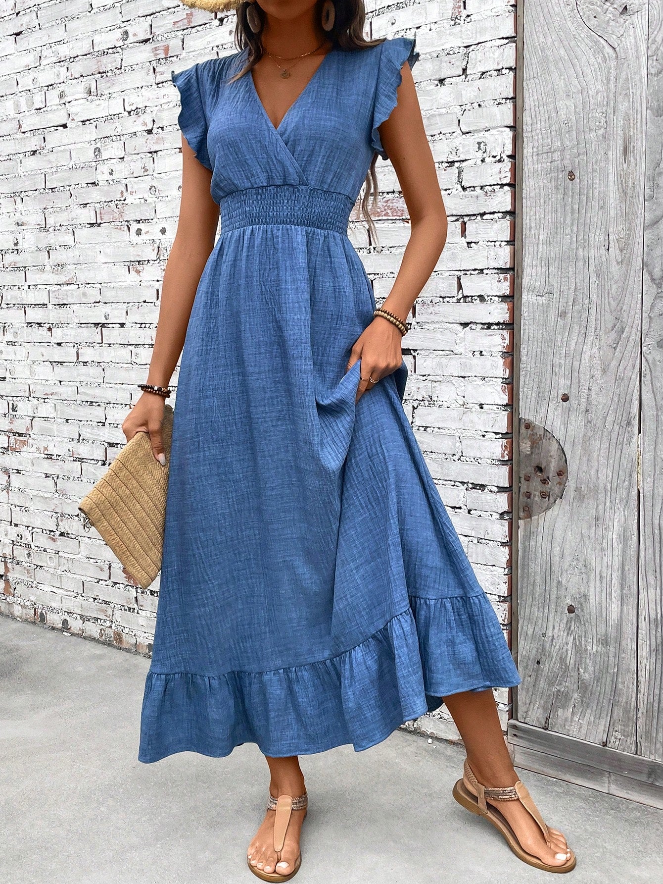 Delilah | Dámské Boho Maxi Šaty s Elastickým Pasem