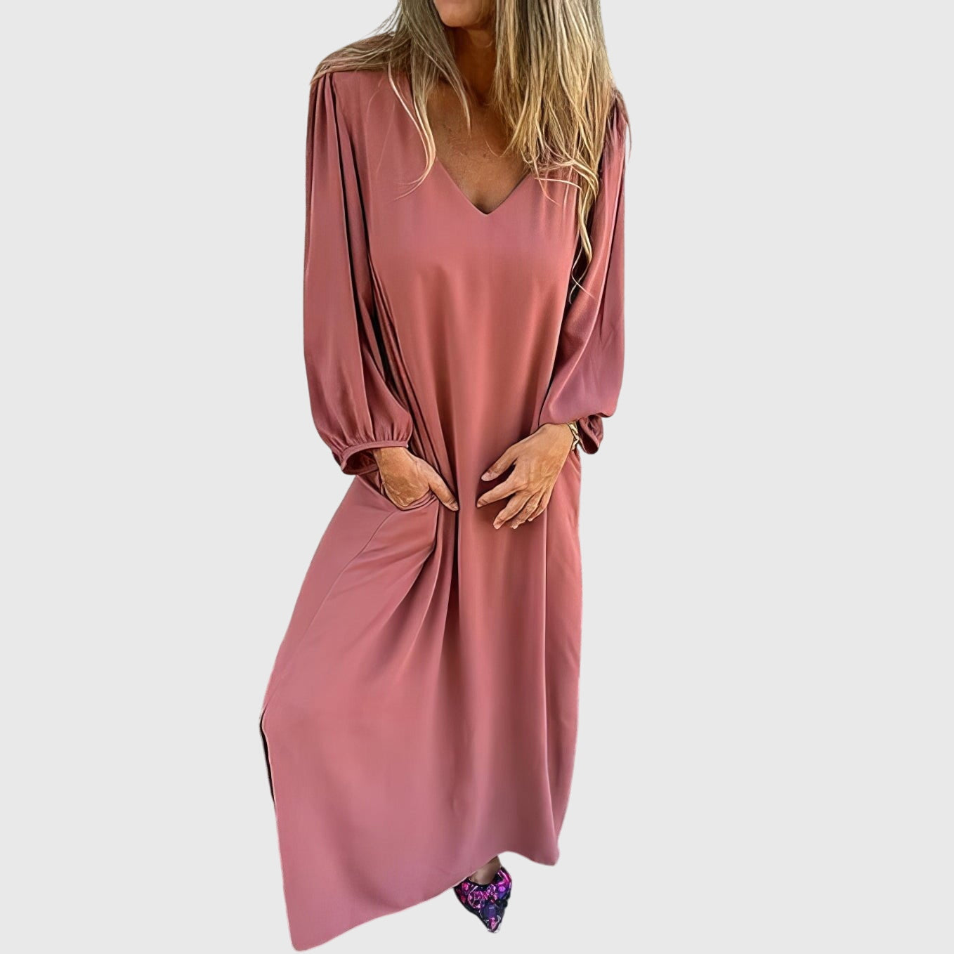 Carol - Dlouhé Boho Šaty s Praktickými Kapsami