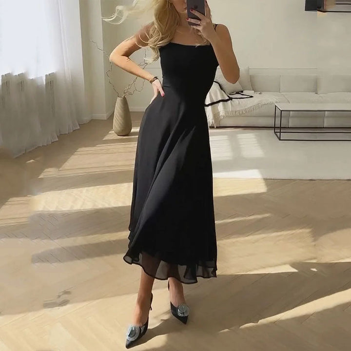 Hannah | Elegantní čtvercové midi šaty pro ženy na svatbu