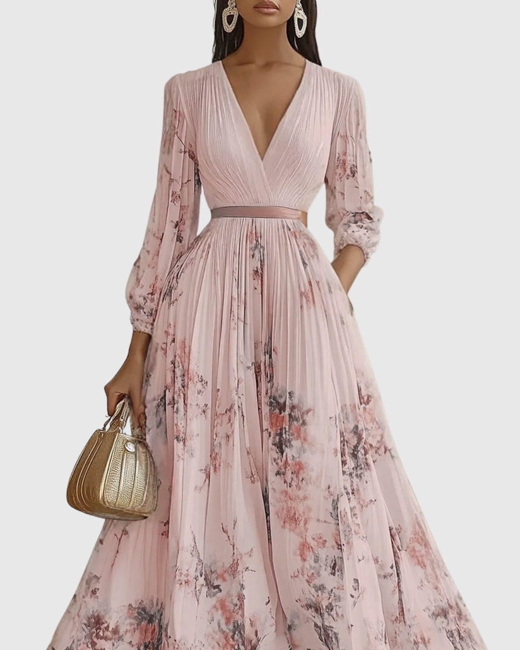 Rowella | Elegantní maxi šaty s plisováním