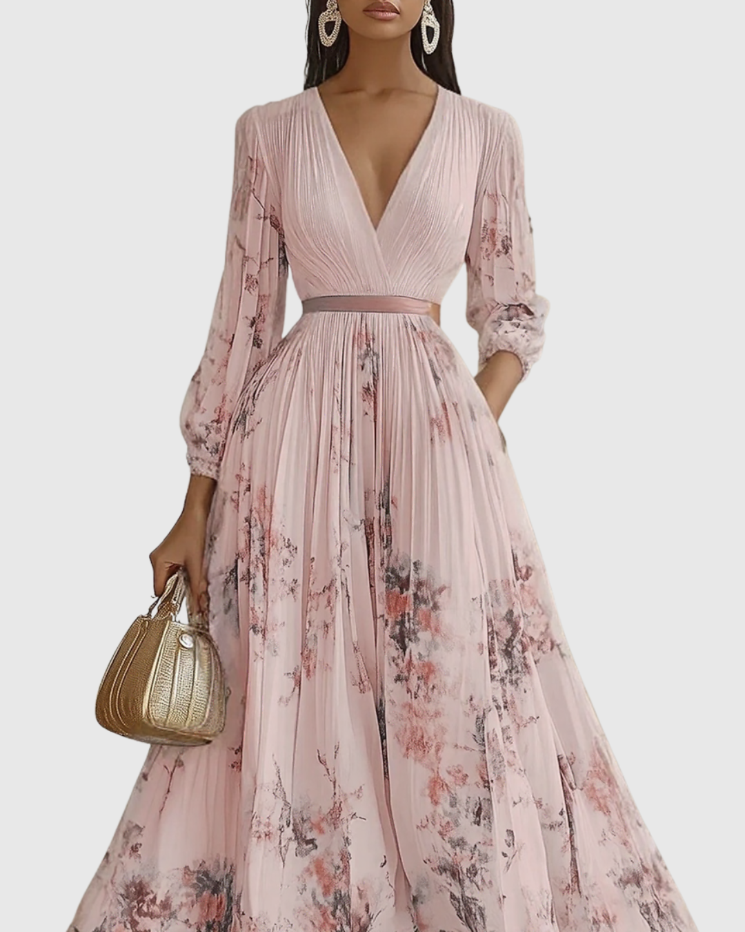 Rowella | Elegantní maxi šaty s plisováním