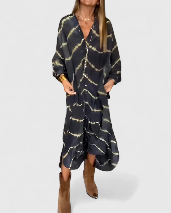 Amelie | Elegantní Boho Maxi Šaty s Pruhy