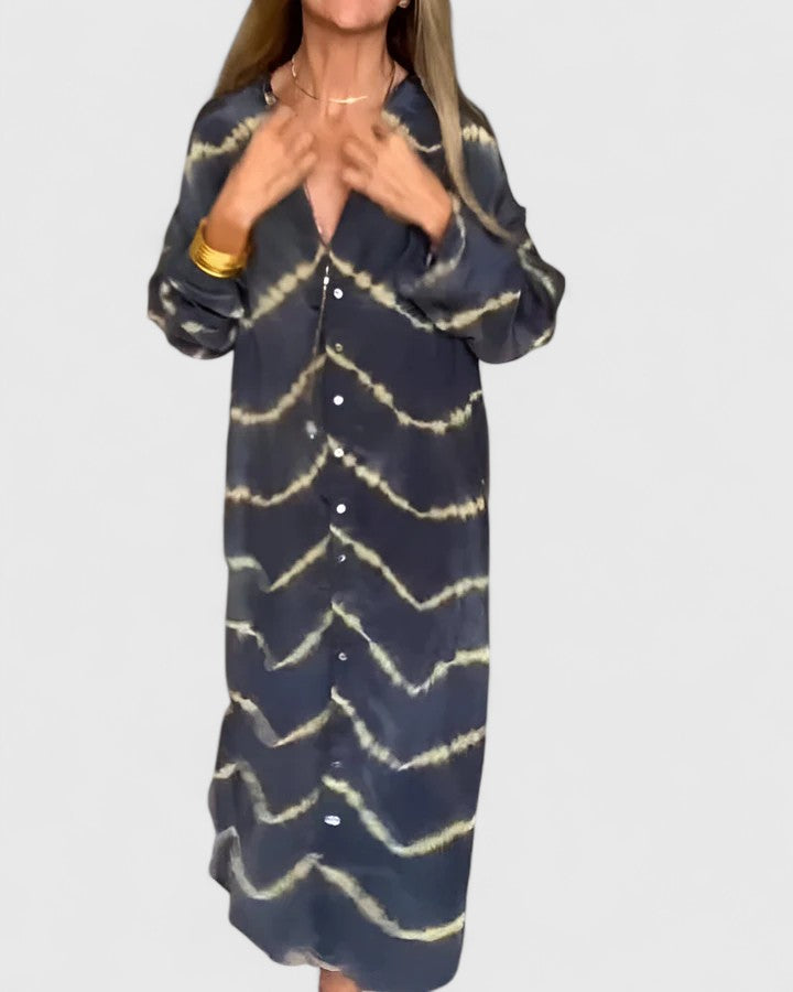 Amelie | Elegantní Boho Maxi Šaty s Pruhy