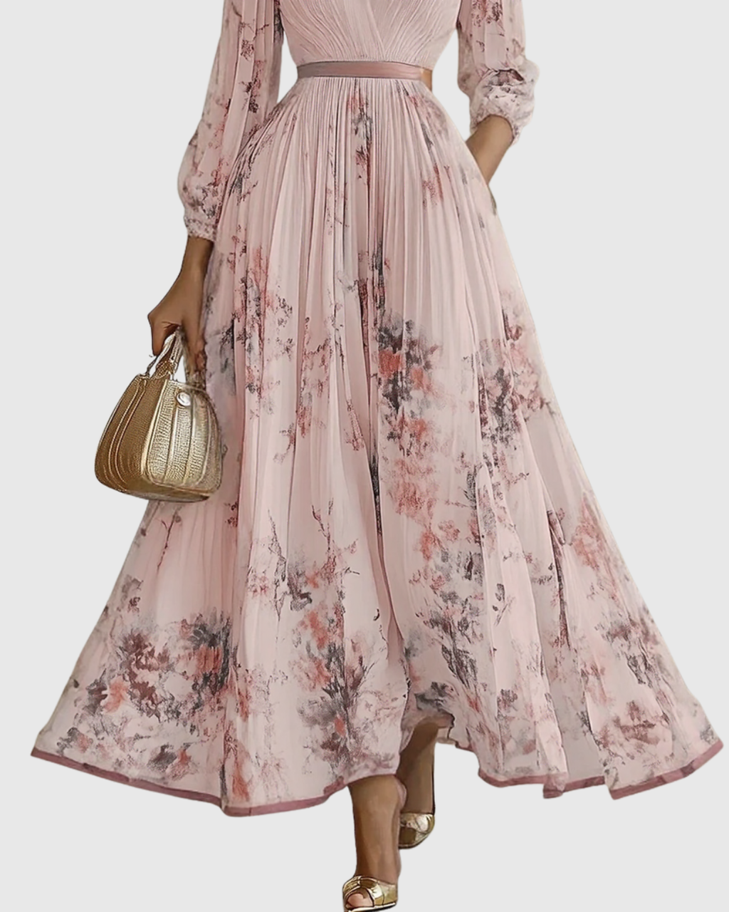 Rowella | Elegantní maxi šaty s plisováním