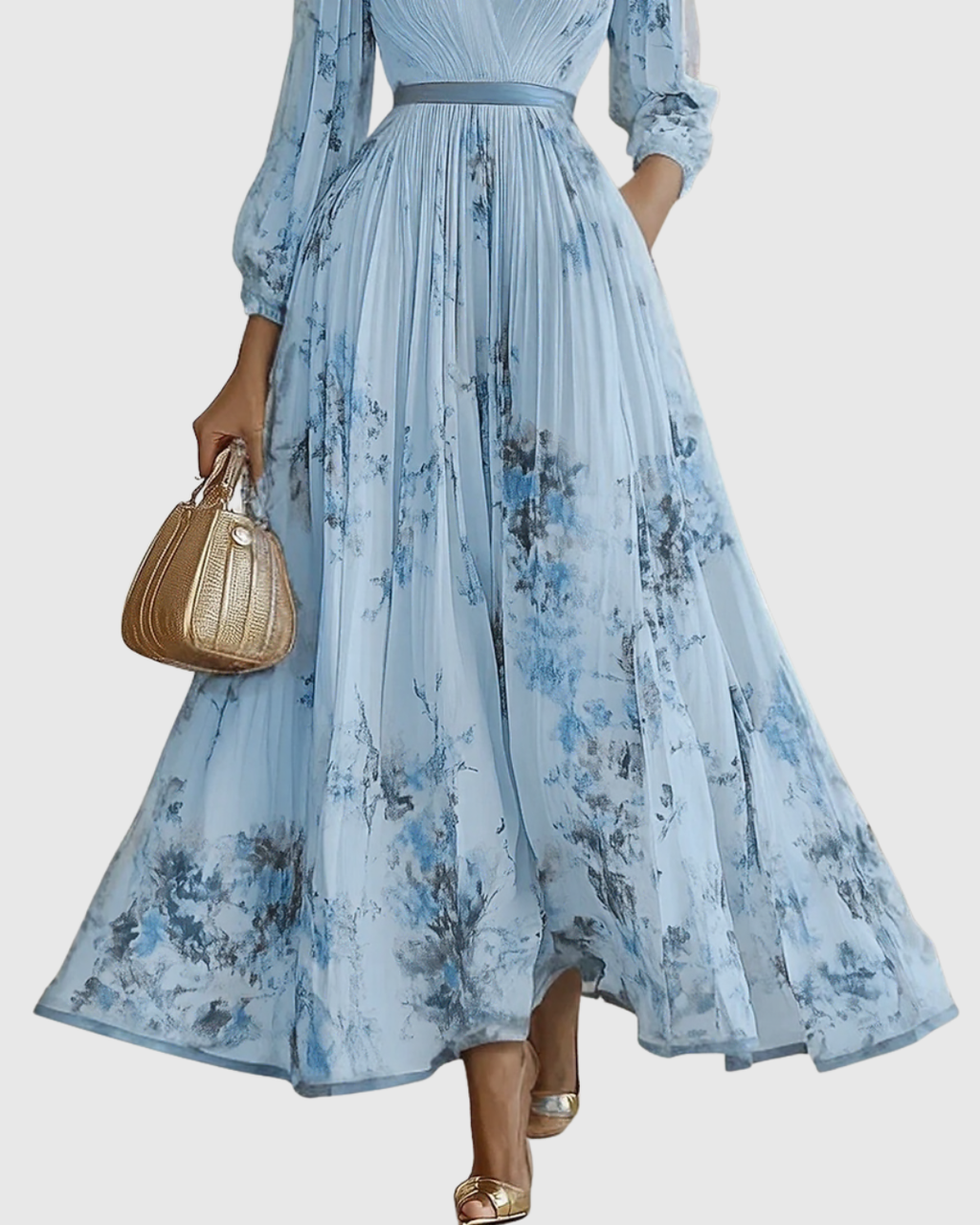 Rowella | Elegantní maxi šaty s plisováním