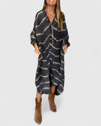 Amelie | Elegantní Boho Maxi Šaty s Pruhy