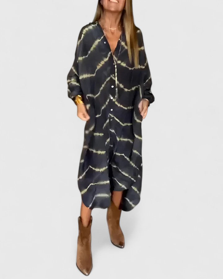Amelie | Elegantní Boho Maxi Šaty s Pruhy