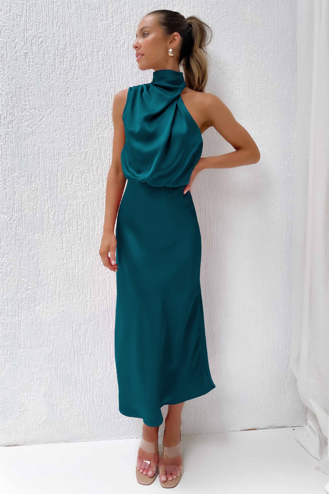 Faith | Dámské Elegantní Halter Večerní Šaty