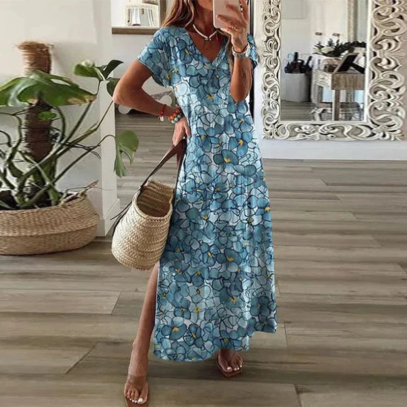 Beatrice | Dámské boho maxi šaty s letním potiskem