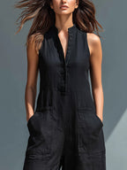 Lotte™ | Minimalistický bezrukávový jumpsuit